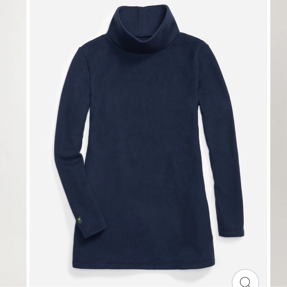 Dudley Stephens Cobble Hill Turtleneck Tunic Navy blue Funnel Neck Sweatshirt